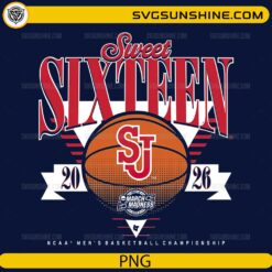 St. John&rsquo;s Red Storm Sweet 16 2026 PNG &ndash; NCAA Basketball Championship Design