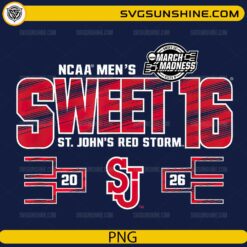 St. John&rsquo;s Red Storm Sweet 16 2026 PNG | NCAA March Madness Basketball Design