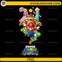 Super Mario Galaxy characters PNG Mario Yoshi Peach Bowser Rosalina