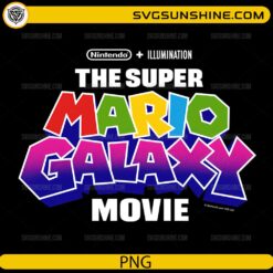 Super Mario Galaxy movie logo PNG colorful text design transparent background