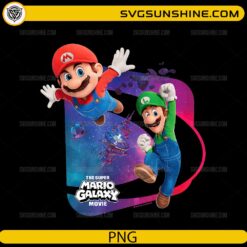 Super Mario Galaxy Movie PNG Mario and Luigi space adventure design