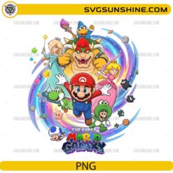 Super Mario Galaxy PNG bundle Mario Luigi Peach Bowser Yoshi colorful design
