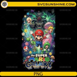 Super Mario Galaxy PNG Mario Luigi Peach Bowser space background design