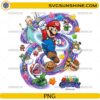 Super Mario Galaxy Yoshi PNG Mario Luigi riding Yoshi colorful space design