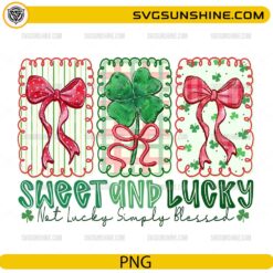 Sweet and Lucky PNG St Patrick’s Day bow and shamrock design