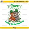 Team Punch Lucky Little Monkey PNG cute monkeys with shamrocks St Patricks Day design
