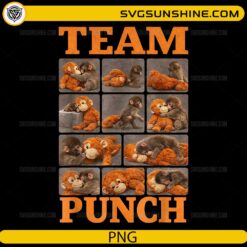 Team Punch monkey PNG cute baby monkey collage design