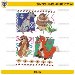 The Fox and the Hound PNG classic Disney friendship design