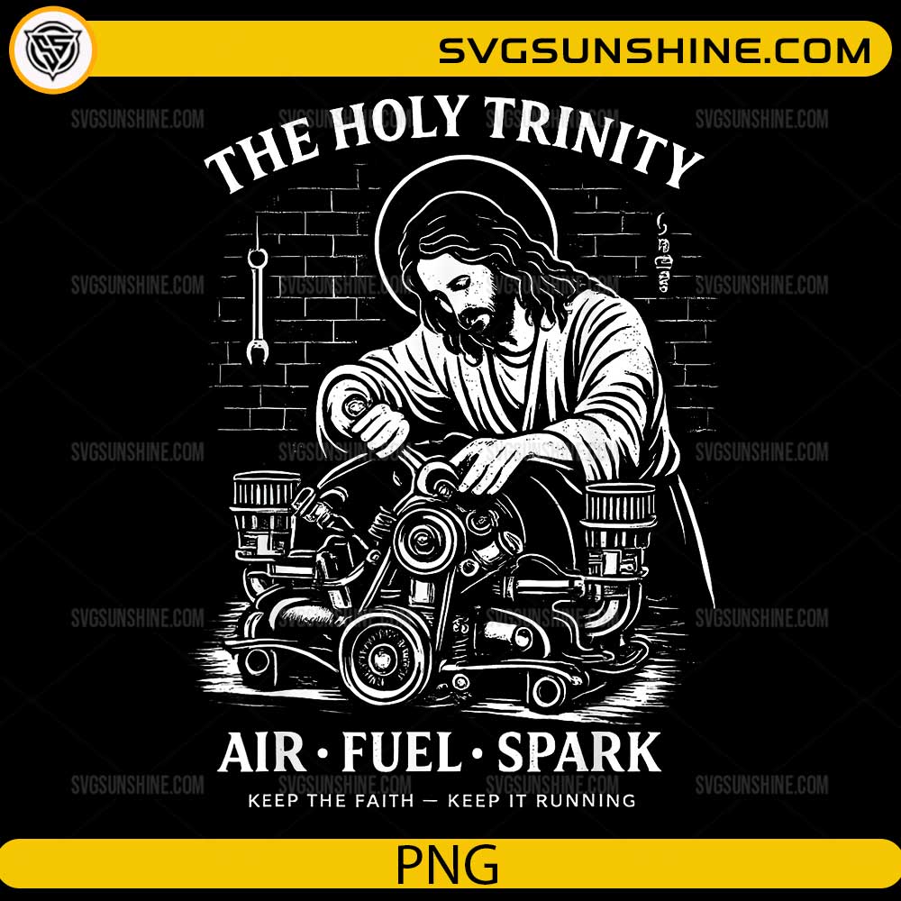 The Holy Trinity Mechanic PNG Christian garage air fuel spark design