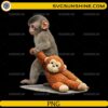 The Monkey Punch with Plush Toy PNG cute baby monkey holding stuffed toy