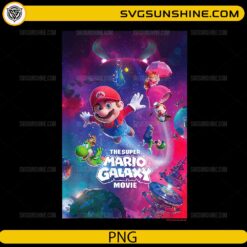 The Super Mario Galaxy Movie PNG colorful space adventure cartoon design