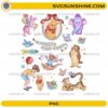 Winnie The Pooh friends PNG cute cartoon design with Pooh Piglet Tigger Owl