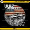 1967 Chevelle muscle car with American flag vintage American legend design