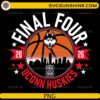 2026 NCAA Men’s Final Four UConn Huskies Indianapolis skyline basketball PNG design