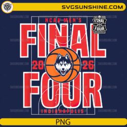 2026 NCAA Men’s Final Four Indianapolis UConn Huskies basketball PNG design
