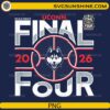 2026 NCAA Men’s Final Four UConn Huskies modern basketball court PNG design