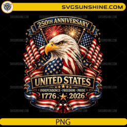 250th Anniversary USA eagle PNG with American flags and fireworks 1776 2026