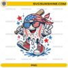4th of July baseball drip PNG with American flag sunglasses and bat