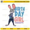 Cute bunny birthday girl SVG with cartoon rabbit and text