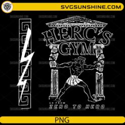 Hercules gym zero to hero vintage Greek mythology fitness PNG design