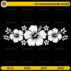 hibiscus flower SVG tropical floral border design with leaves