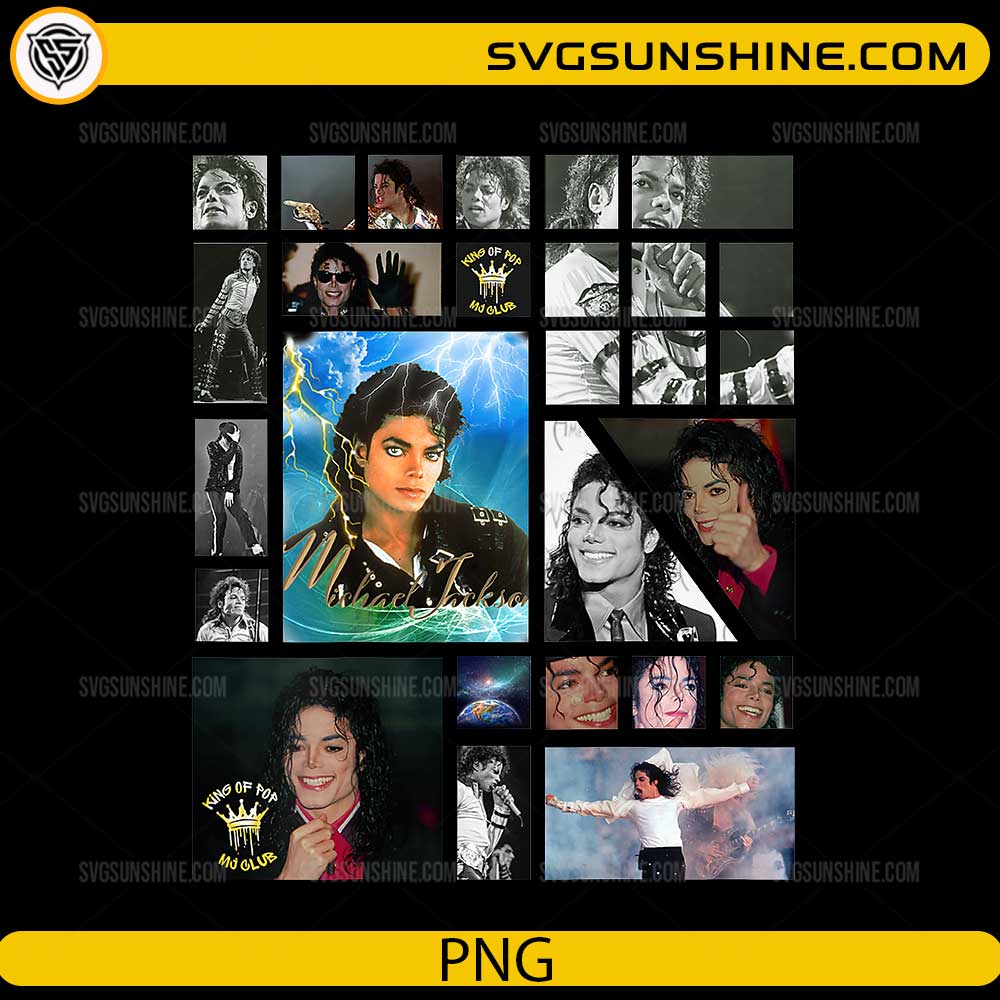 Michael Jackson inspired King of Pop collage PNG design