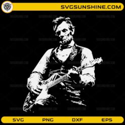Abraham Lincoln playing guitar SVG vintage illustration