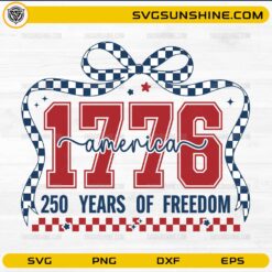 America 1776 coquette SVG 250 years of freedom patriotic bow design