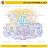 Ariel inspired mermaid castle fireworks pastel fantasy PNG design