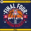 Arizona Wildcats Final Four 2026 PNG with skyline and basketball design