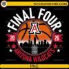 Arizona Wildcats Final Four 2026 skyline basketball PNG black background