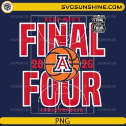 Arizona Wildcats Final Four 2026 basketball court style PNG design