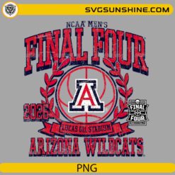 Arizona Wildcats Final Four 2026 vintage distressed NCAA basketball PNG design