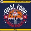 Arizona Wildcats Final Four 2026 skyline basketball PNG design