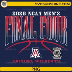 Arizona Wildcats 2026 NCAA Men’s Final Four PNG bold typography design