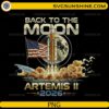 Artemis II 2026 mission minimal text design PNG