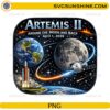 Artemis II spacecraft journey around the Moon and Earth PNG design