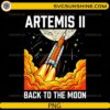 Artemis II cartoon rocket launch back to the Moon PNG design
