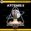 Artemis II return to the moon 2026 rocket launch PNG with moon background