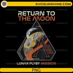 Artemis II return to the moon lunar flyby mission patch PNG with Earth and Moon