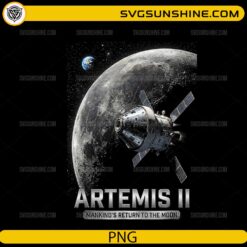 Artemis II spacecraft orbiting the Moon return mission PNG design