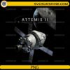Artemis II spacecraft orbiting the Moon PNG design