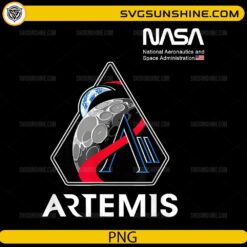 Artemis mission patch PNG with moon and space logo design