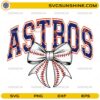 Astros baseball bow design with team lettering and baseball stitches