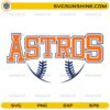 Astros baseball logo design with block lettering and baseball
