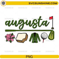 Augusta Georgia golf design with azalea flower sandwich green jacket and golf ball