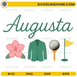 Augusta SVG with azalea flower golf jacket ball and flag design