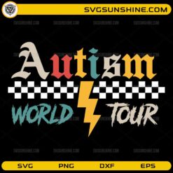 Autism World Tour SVG colorful awareness design with lightning bolt