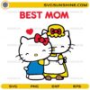 Best Mom Hello Kitty SVG with cute hugging illustration and heart