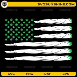 American flag made of blunts and cannabis leaves SVG design